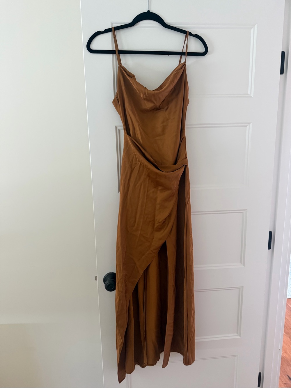 Significant other Midi Dress with Draped Wrap Skirt in Rust size 6